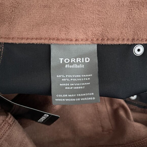 Torrid Perfect Skinny Hi-Rise Faux Leather Pants Brown Womens 16R NWT - Picture 8 of 15